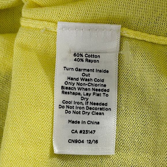 Talbots Sweater Size Medium Yellow Pineapple Hand Beaded NWOT - Picture 10 of 10